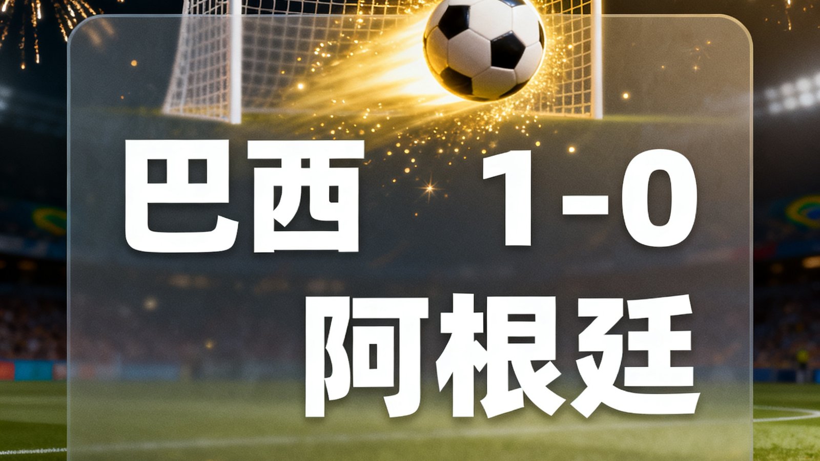 实时比分弹窗，进球动画特效，巴西对阿根廷比赛进行中，比分1-0